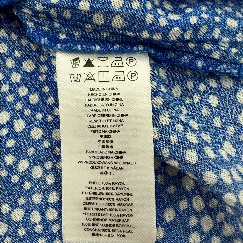 Michael Kors Blue Patterned Blouse Shirt Top in Size Small